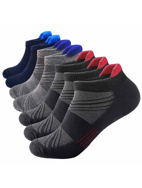 Men's Low Cut Running Sock Cotton 3/7 Pack Performance Comfort No Show Athletic Cushion Socks Tab L and XXL