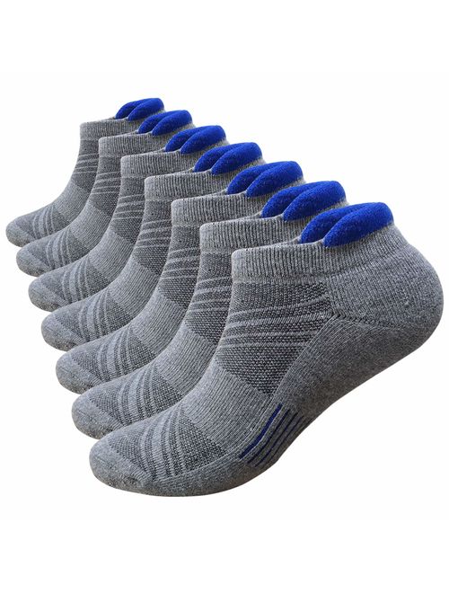 Men's Low Cut Running Sock Cotton 3/7 Pack Performance Comfort No Show Athletic Cushion Socks Tab L and XXL