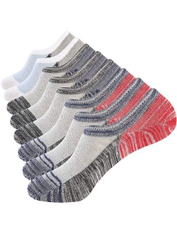 Mens No Show Socks 8 Pairs Natural Cotton Thin Non Slip Low Cut Sock Size 6-9/10-12