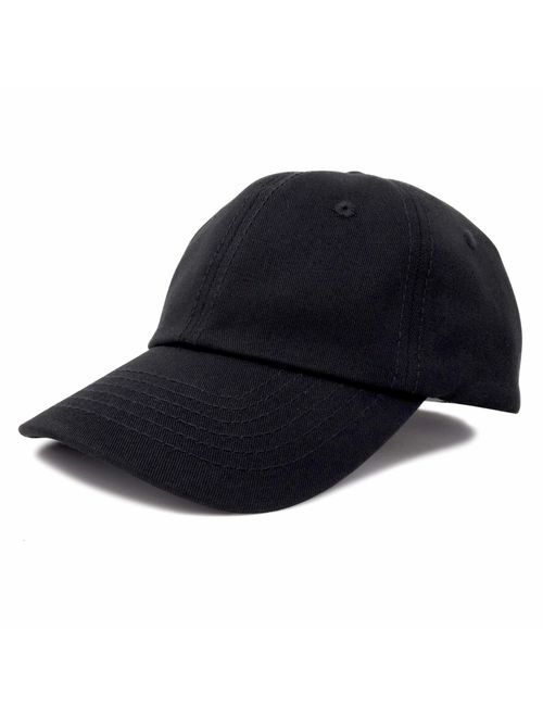 DALIX Youth Childrens Cotton Cap Plain Hat Black Khaki Navy Pink Red White