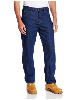 Occupational Workwear CR393RNB Denim Cotton Relaxed Fit Men's Industrial Jean with Straight Leg, Indigo Blue