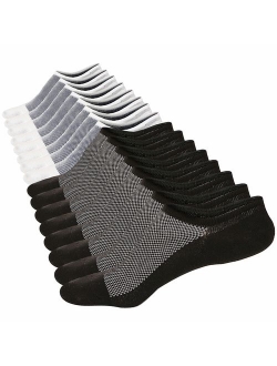 M&Z Mens Ankle Low Cut Socks Super Comfy Cotton Casual Non-Slip Socks Upgraded 8 Pairs S M L