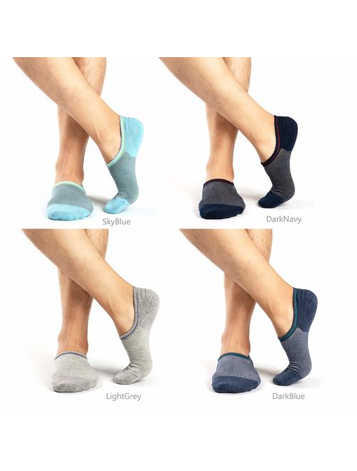 M&Z Mens Ankle Low Cut Socks Super Comfy Cotton Casual Non-Slip Socks Upgraded 8 Pairs S M L