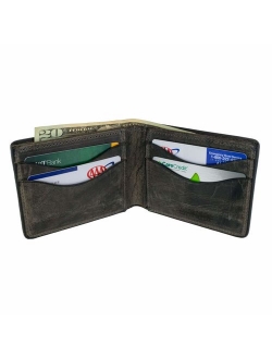 Hanks Bi-Fold Leather Wallet - Holds 8-13 Cards - USA Made, 100-Year Warranty