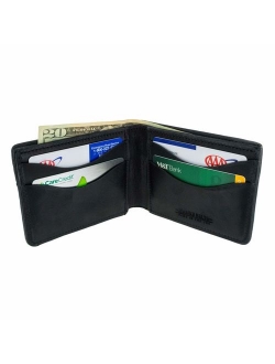 Hanks Bi-Fold Leather Wallet - Holds 8-13 Cards - USA Made, 100-Year Warranty