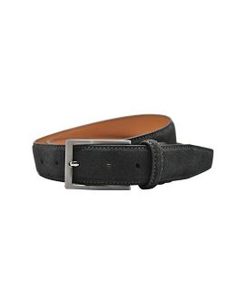 Ground Mind Men's Suede Leather Belt Fashion Casual Belts with Prong Buckle