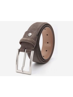 Ground Mind Men's Suede Leather Belt Fashion Casual Belts with Prong Buckle