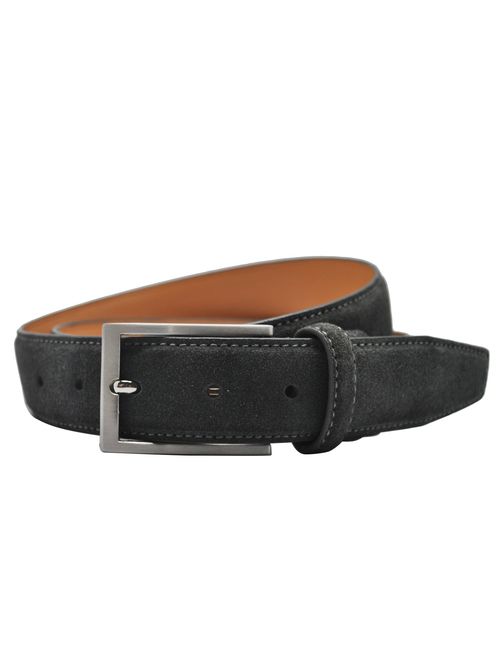 Ground Mind Men's Suede Leather Belt Fashion Casual Belts with Prong Buckle