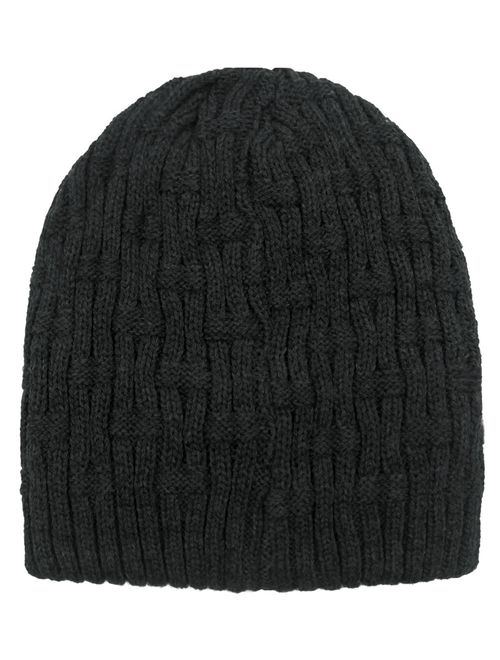 Dahlia Men's Cable Knit/Slouchy Style/Dual-Layer Beanie, Soft & Warm Hat