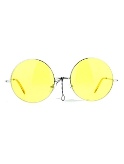 Hippie Retro Groovy Gradient Oversize Circle Lens Round Lennon Sunglasses