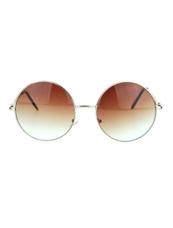 Hippie Retro Groovy Gradient Oversize Circle Lens Round Lennon Sunglasses