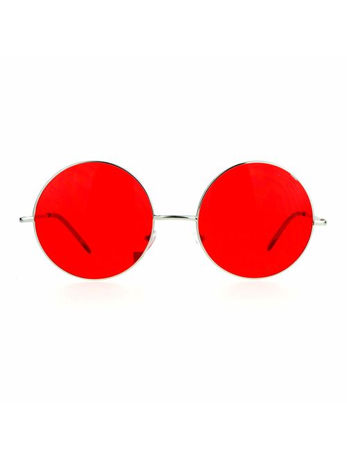 Hippie Retro Groovy Gradient Oversize Circle Lens Round Lennon Sunglasses