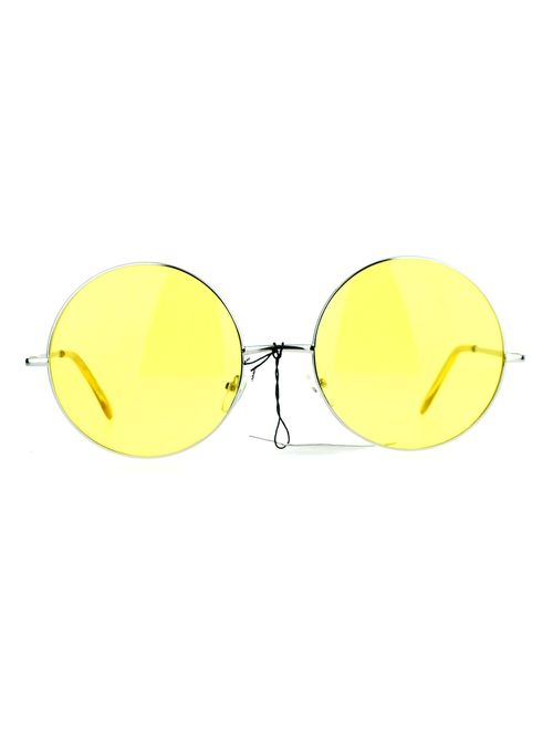 Hippie Retro Groovy Gradient Oversize Circle Lens Round Lennon Sunglasses