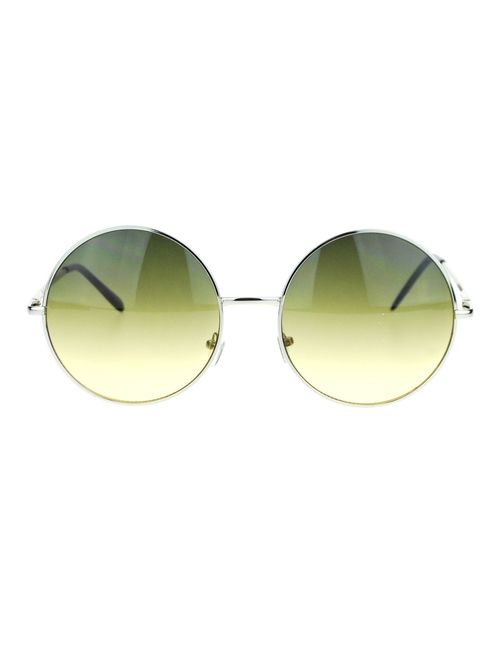 Hippie Retro Groovy Gradient Oversize Circle Lens Round Lennon Sunglasses