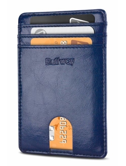 Buffway Slim Minimalist Card Holder Leather Wallet for Mens & Womens