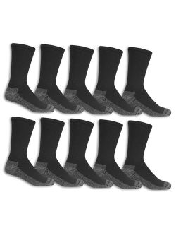 Men's Cotton Work Gear Crew Socks | Cushioned, Wicking, Durable | 10 Pack