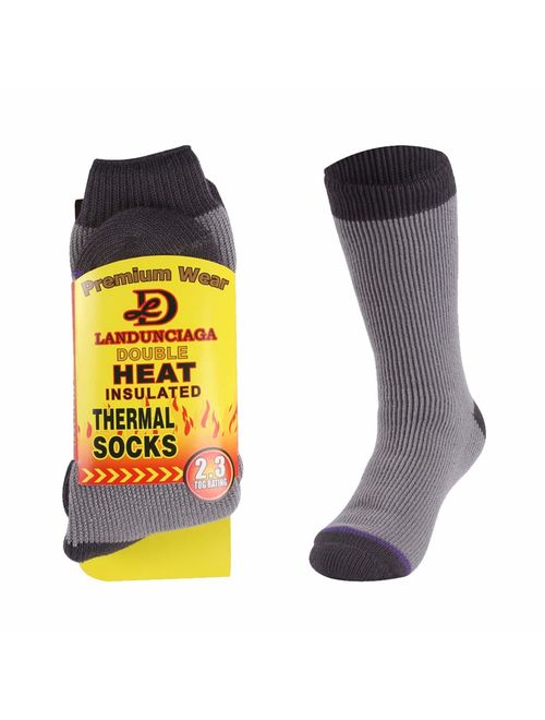 LANDUNCIAGA Unisex Winter Thermal Socks Warm Thickened Arctic Insulated Lined Heavy Crew Socks