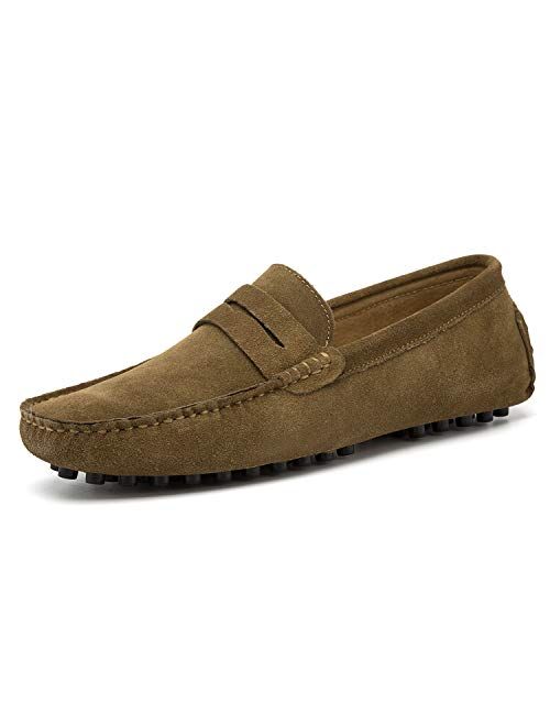 Go Tour Men's Penny Loafers Moccasin Driving Shoes Slip On Flats Boat Shoes