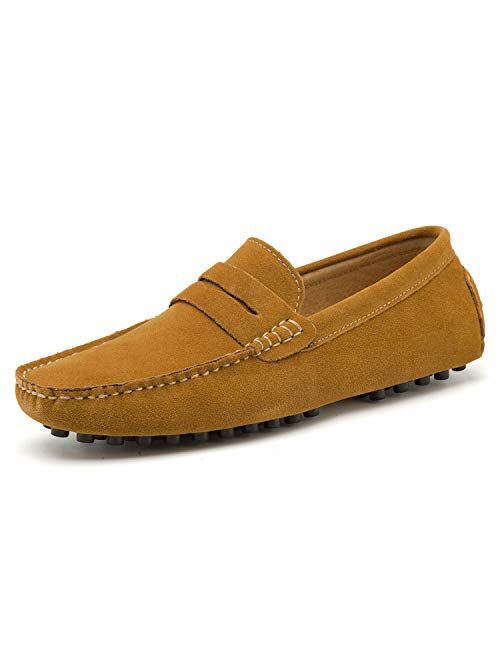 Go Tour Men's Penny Loafers Moccasin Driving Shoes Slip On Flats Boat Shoes