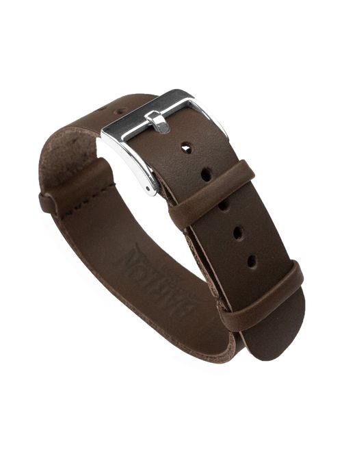 Barton Leather NATO Style Watch Straps - Choose Color, Length & Width - 18mm, 20mm, 22mm, 24mm Bands