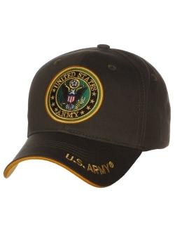 US Army Official License Structured Front Side Back and Visor Embroidered Hat Cap