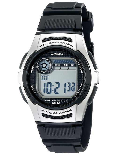 Casio Men's W213-1AVCF Basic Black and Silver Digital Watch