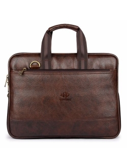 14" Expandable Laptop Briefcase | Vegan Leather Laptop Bag | Business Messenger Bag