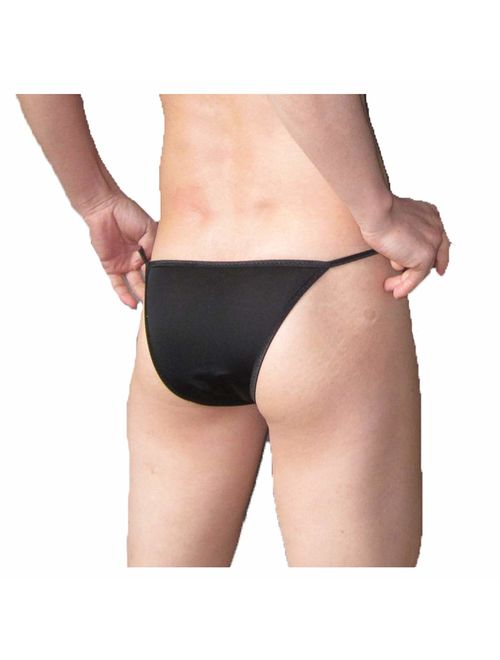 Mlovew Men's Comfortable Silky Bugle Pouch Tanga Briefs Strings Bikini Underwear