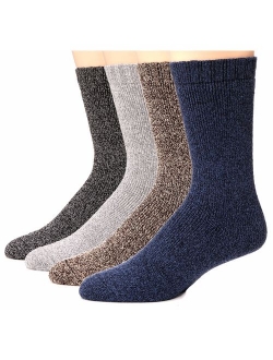 Mens Wool Socks Thermal Heavy Thick Winter Warm Fuzzy Cabin Socks For Cold Weather 5 Pack