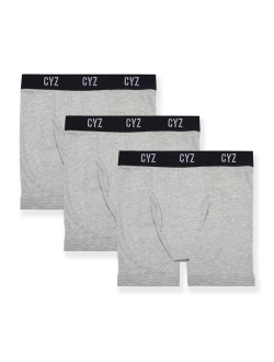 CYZ Men's 3-PK Cotton Stretch Boxer Briefs and Trunks for Men Pack of 3