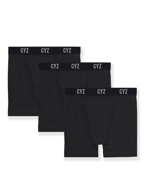 CYZ Men's 3-PK Cotton Stretch Boxer Briefs and Trunks for Men Pack of 3