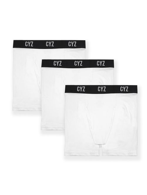 CYZ Men's 3-PK Cotton Stretch Boxer Briefs and Trunks for Men Pack of 3