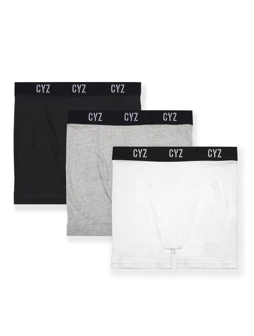 CYZ Men's 3-PK Cotton Stretch Boxer Briefs and Trunks for Men Pack of 3