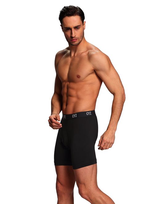 CYZ Men's 3-PK Cotton Stretch Boxer Briefs and Trunks for Men Pack of 3