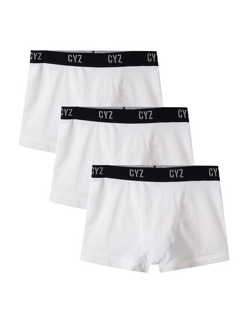 CYZ Men's 3-PK Cotton Stretch Boxer Briefs and Trunks for Men Pack of 3