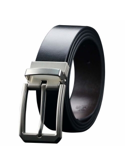 Maikun Mens Reversible Leather Belt, Mens Dress Belt, 1.3'' Waist Strap Men's Casual Belts