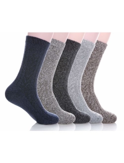 MIUBEAR Mens 5 Pair Pack Knitting Warm Wool Casual Winter Socks