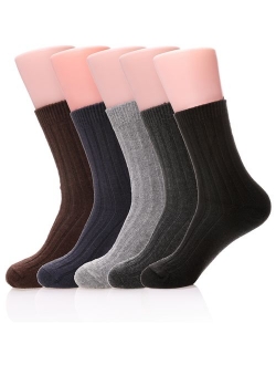 MIUBEAR Mens 5 Pair Pack Knitting Warm Wool Casual Winter Socks