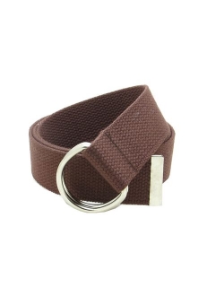 Canvas Web Belt Double D-Ring Buckle 1.5" Wide with Metal Tip Solid Color