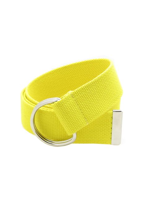 Canvas Web Belt Double D-Ring Buckle 1.5" Wide with Metal Tip Solid Color