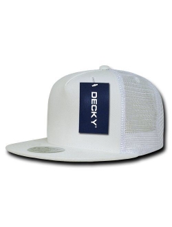 DECKY 5 Panel Flat Bill Trucker Cap Hats