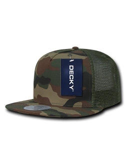 DECKY 5 Panel Flat Bill Trucker Cap Hats