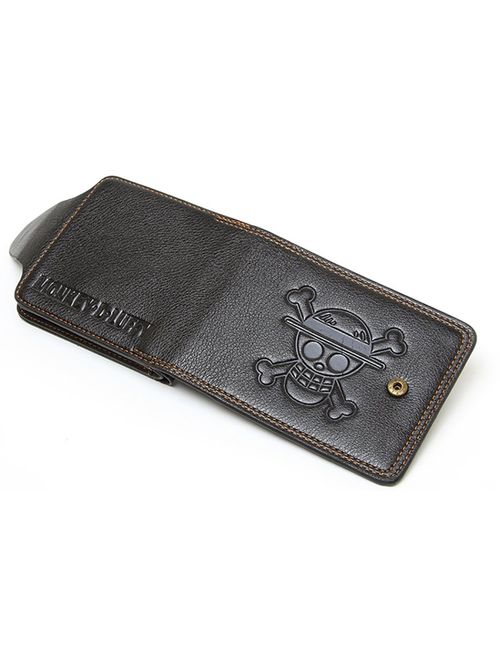 Wildforlife Anime One Piece Straw Hat Pirates Jolly Roger Leathercraft Wallet