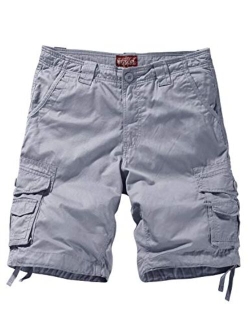 Match Men's Cotton Solid Relaxed Fit Above Knee Cargo Shorts