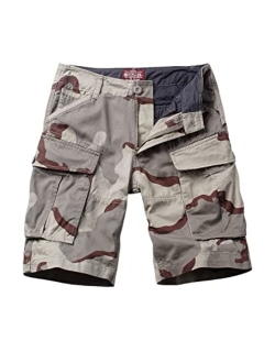 Match Men's Cotton Solid Relaxed Fit Above Knee Cargo Shorts