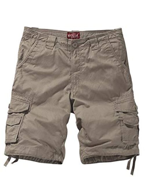 Match Men's Cotton Solid Relaxed Fit Above Knee Cargo Shorts