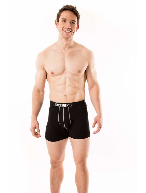 UnderGents Men's Boxer Brief Underwear. 4.5" Leg & Flyless Pouch for CloudSoft Cooling Comfort Not Compression