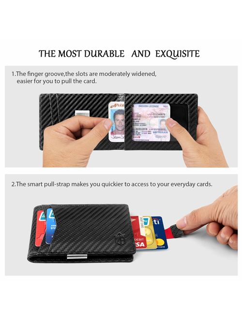 Buy Money Clip Slim Wallet-Minimalist Bifold Front Pocket Wallet For ...