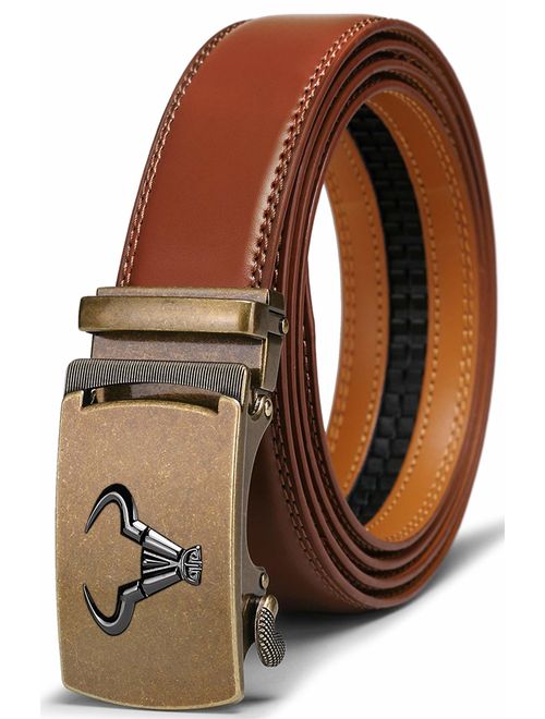 Men's Belt,Bulliant Branded Ratchet Belt Of Genuine Leather For Men Dress,Size Customized