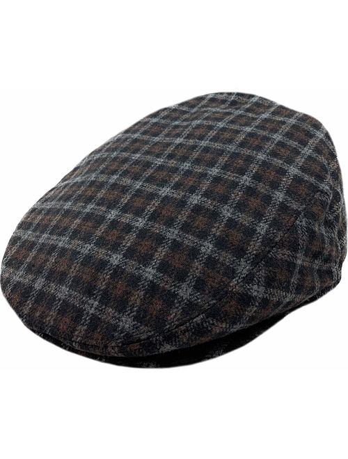 Classic Men's Flat Hat Wool Newsboy Herringbone Tweed Driving Cap